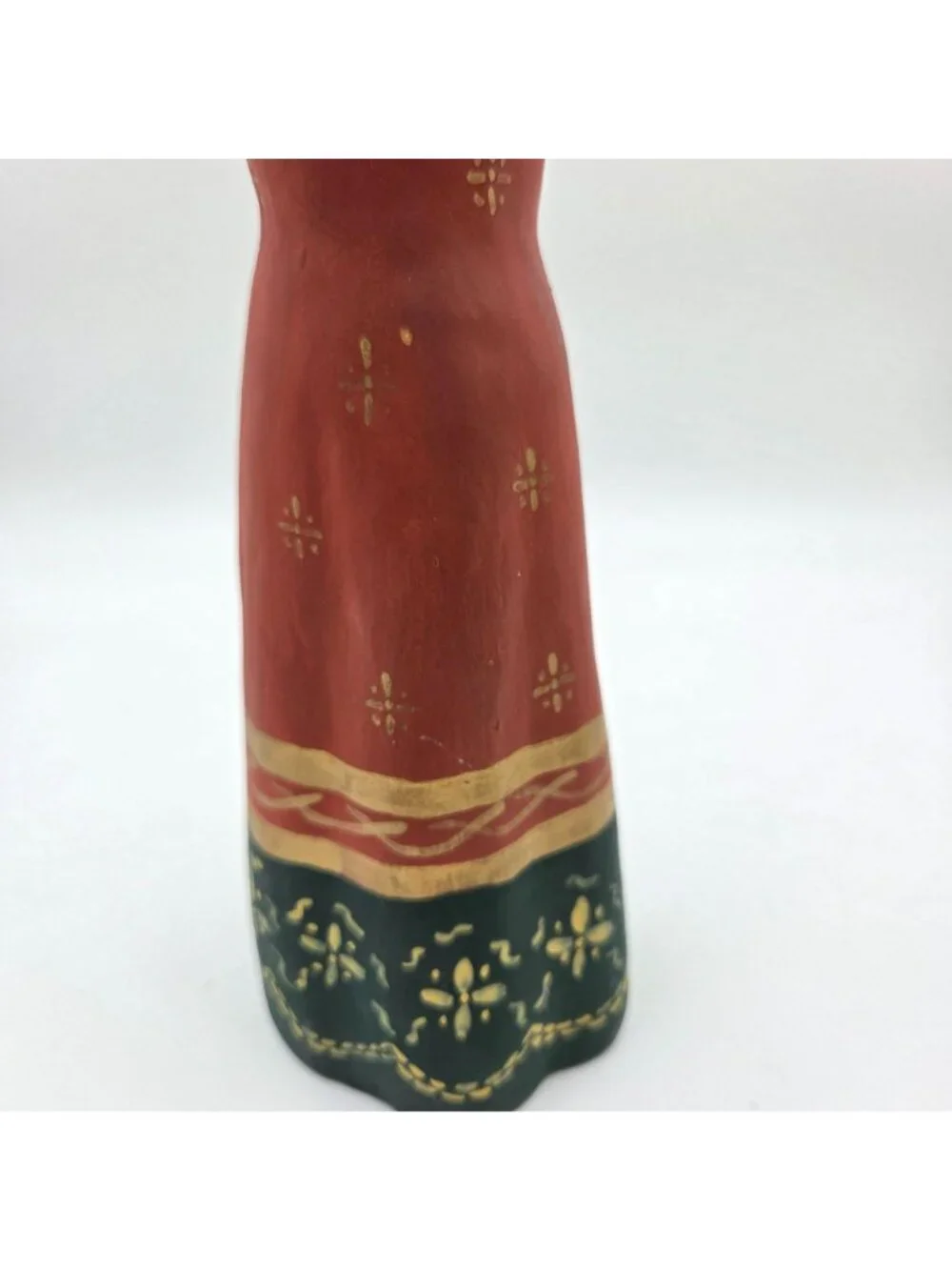 Peruvian Hand Painted Terra Cotta Angel Candle Holder Folk Art Red - Picture 4 of 5